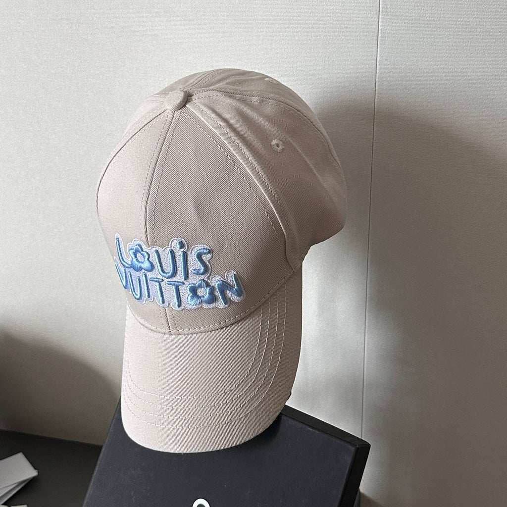Louis Vuitton Men's and Women's Solid Colour Embroidered Letter Printed Cowboy Duck Tongue Cap Fisherman's Hat #76721