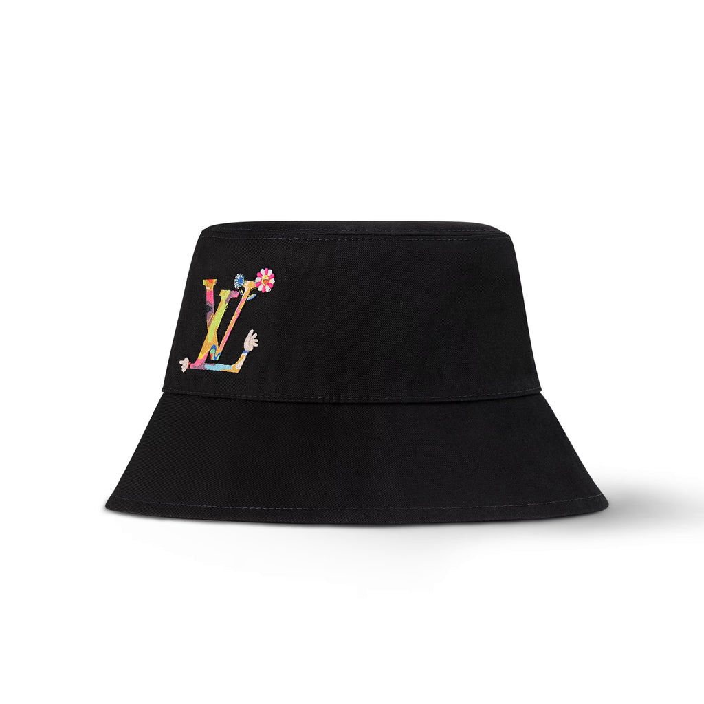 Louis Vuitton Men's And Women's Colorful Letters Embroidered Printed Cotton Reversible Fisherman's Hat Cap #75642