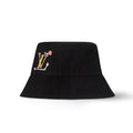 Louis Vuitton Men's And Women's Colorful Letters Embroidered Printed Cotton Reversible Fisherman's Hat Cap #75642