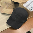 Prada Men's Women's Spring And Summer Solid Colour Logo Embroidery Baseball Cap Fashion High Street Casual Hundred Hat #76671