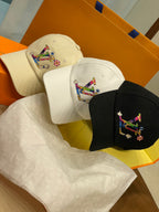 Louis Vuitton Men's and Women's Colorful Embroidered Logo Printed Solid Color Duck Tongue Cap Hat #75641