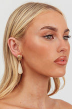 Salem Droplet Earrings Gold/Ivory Tort