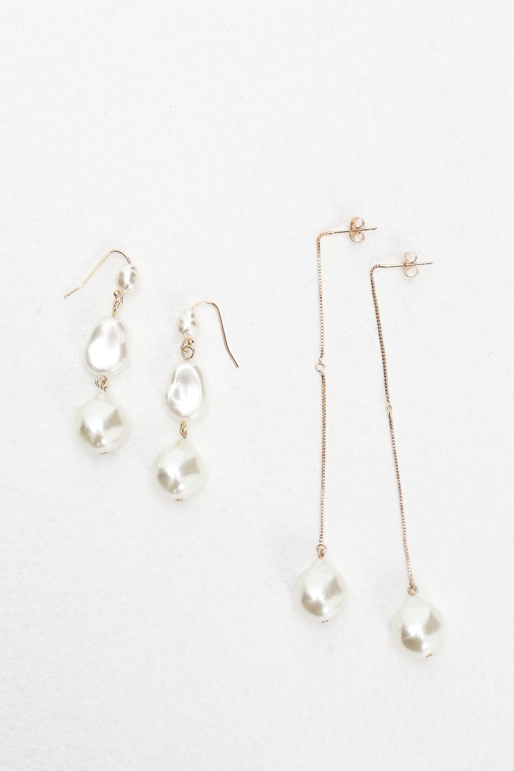 Ninette Faux Pearl Droplet Earrings Gold/Pearl