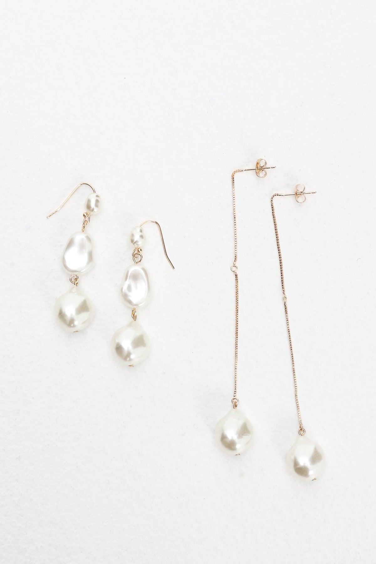 Ninette Faux Pearl Droplet Earrings Gold/Pearl