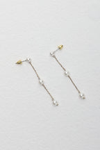 Ophir Chain Drop Earrings Gold Pearl