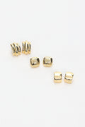 Irma Geometric Stud Earrings Set Gold