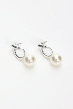 Krizia Drop Earrings Silver Pearl
