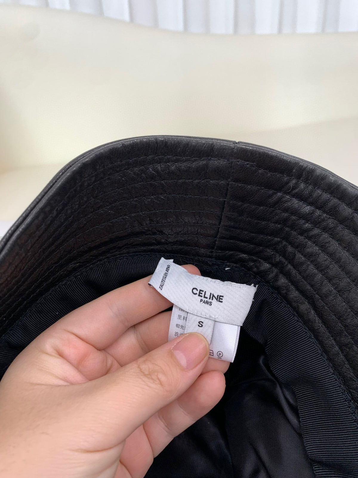 Celine Women's Leather Plaid Fisherman's Hat #96735