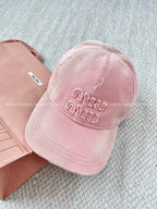 MiuMiu Women's Fan Embroidered Letter Print Denim Baseball Cap Hat #77382