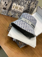 Dior D-Bobby Women's Monogrammed Printed Fisherman's Hat Narrow Brim Bucket Hat Cap #76669