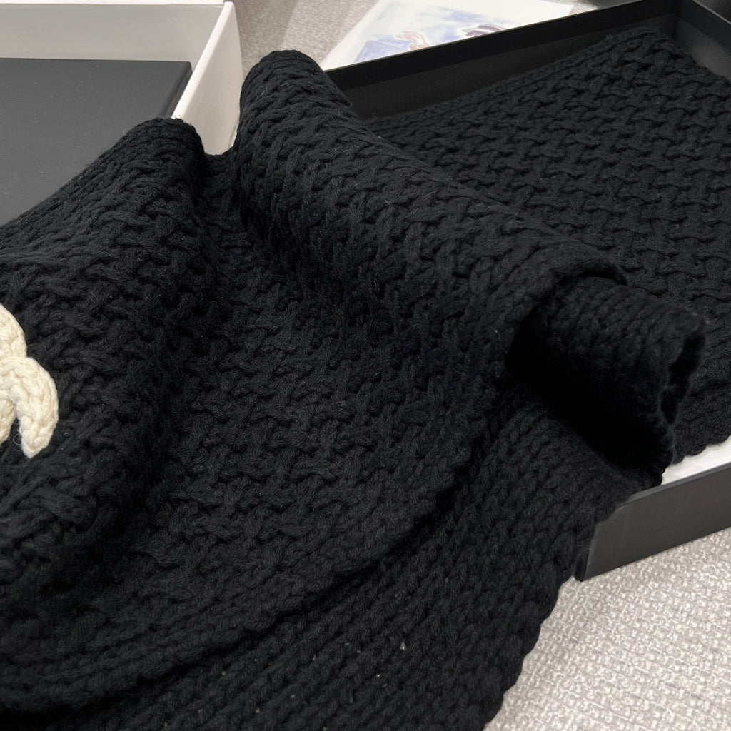 Chanel Knitted Cashmere Scarf Hat #96643