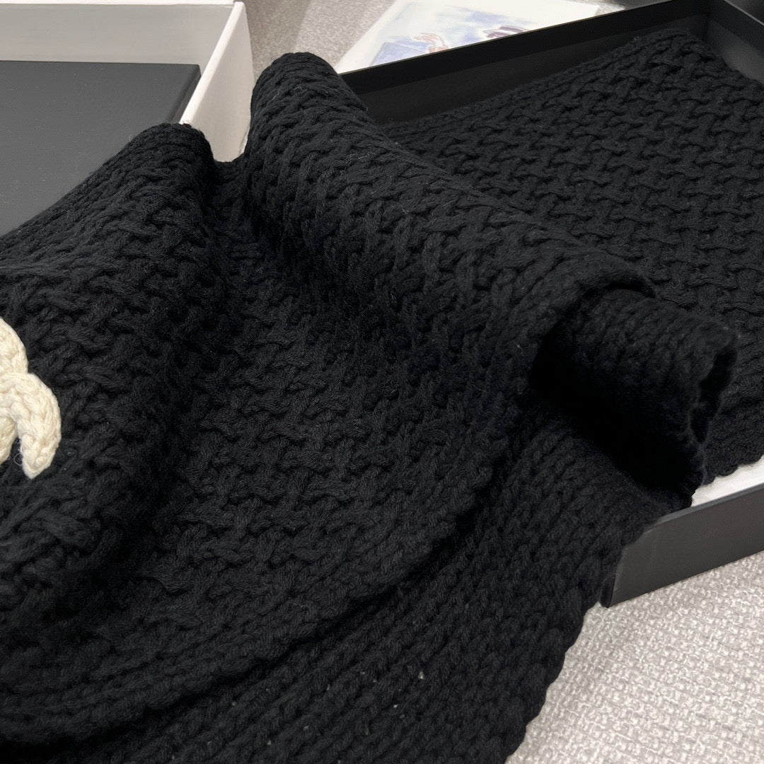 Chanel Knitted Cashmere Scarf Hat #96643