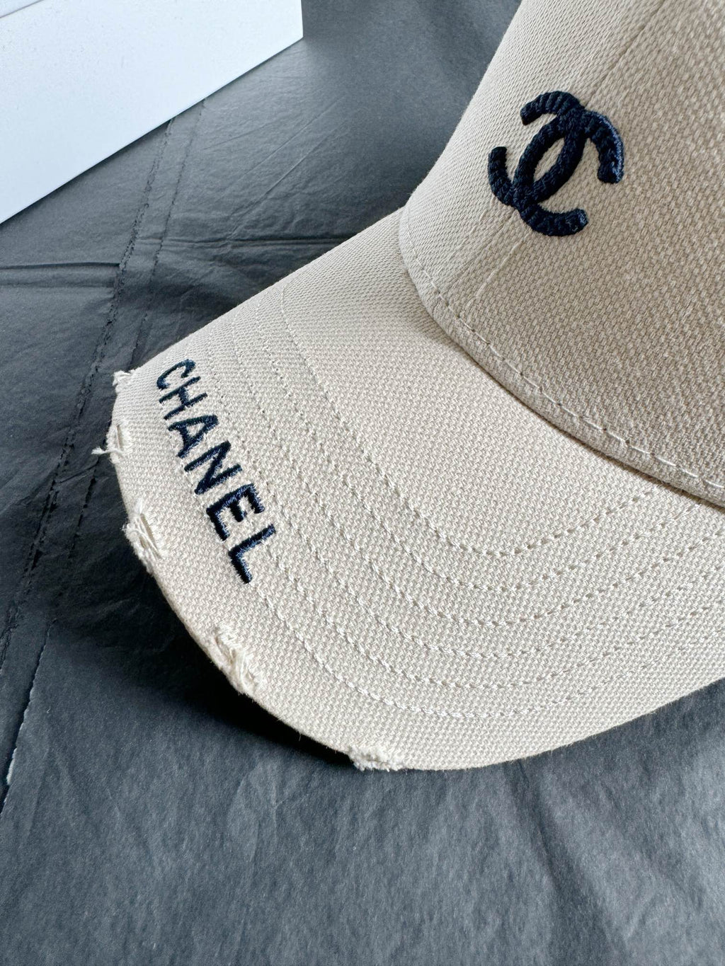 Chanel Women's Beige Embroidered Letter Logo Baseball Cap Fashion Duck Tongue Cap Hat #72418