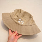MiuMiu Men's and Women's Solid Color Embroidered Letter Printed Fisherman's Hat Cap #72347