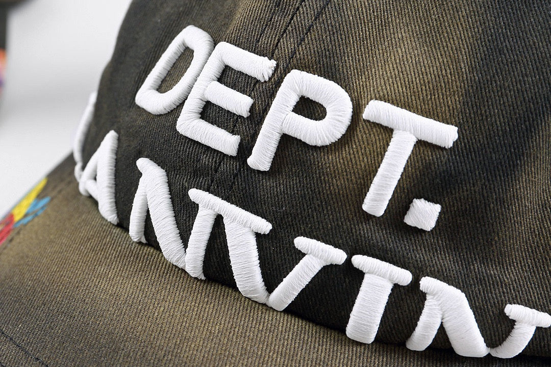 Lanvin Green Graffiti Denim Duck Hat Cap #96561