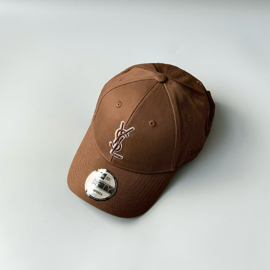 SAINT LAURENT Men's and Women's Solid Color Embroidered Logo Pattern Cotton Duck Tongue Cap Hat #98381