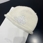 Chrome Hearts White Leather Cross Cold Hat #334407