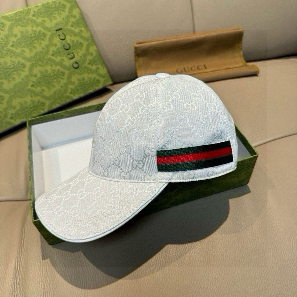 Gucci Lido Decorative Striped Webbing Gg Canvas Baseball Cap Men Women Fashion Trend Embroidery Versatile Spring And Summer Casual Hats #81113