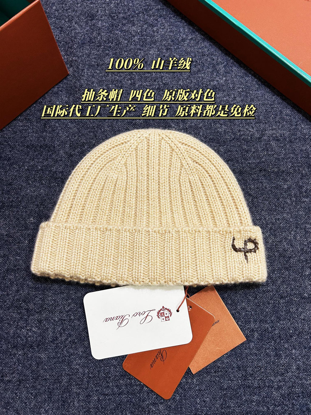 Loro Piana Gorro Cachemira Logo Hat #334048