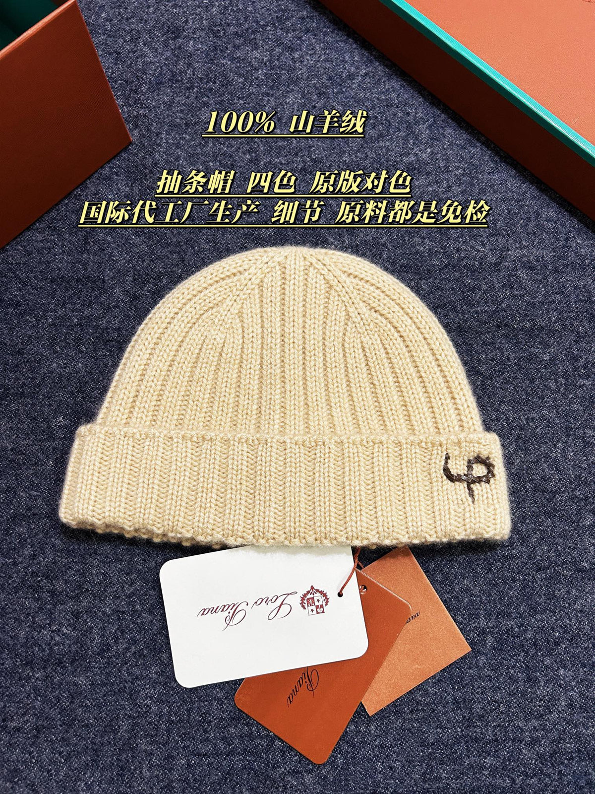 Loro Piana Gorro Cachemira Logo Hat #334048
