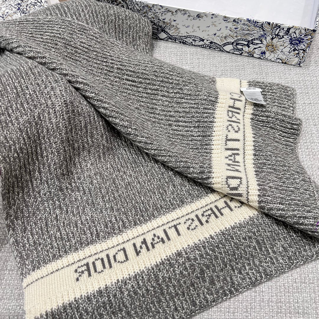 Dior WHITE Knitted Hat Scarf Two-Piece Set #21981