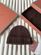 Loro Piana Cashmere Knit Hat Scarf Set #6664