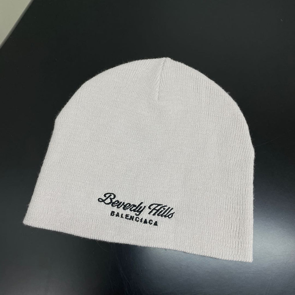 Balenciaga Men's And Women's Fall And Winter Logo Letter Printing Ribbed Knit Cotton Fleece Hat Cap #74853