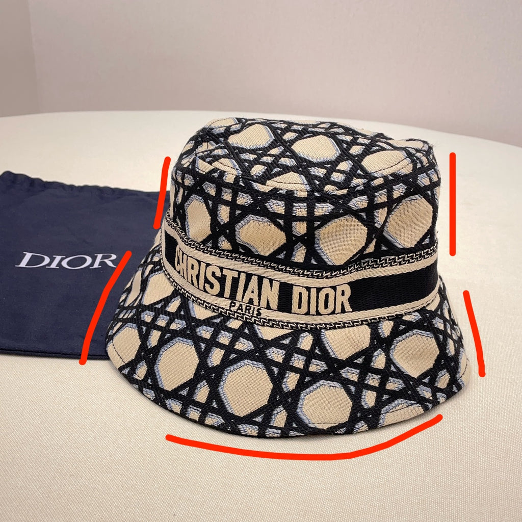 Dior Women's Embroidered Monogrammed Logo Cotton Fisherman's Cap Hat #72152