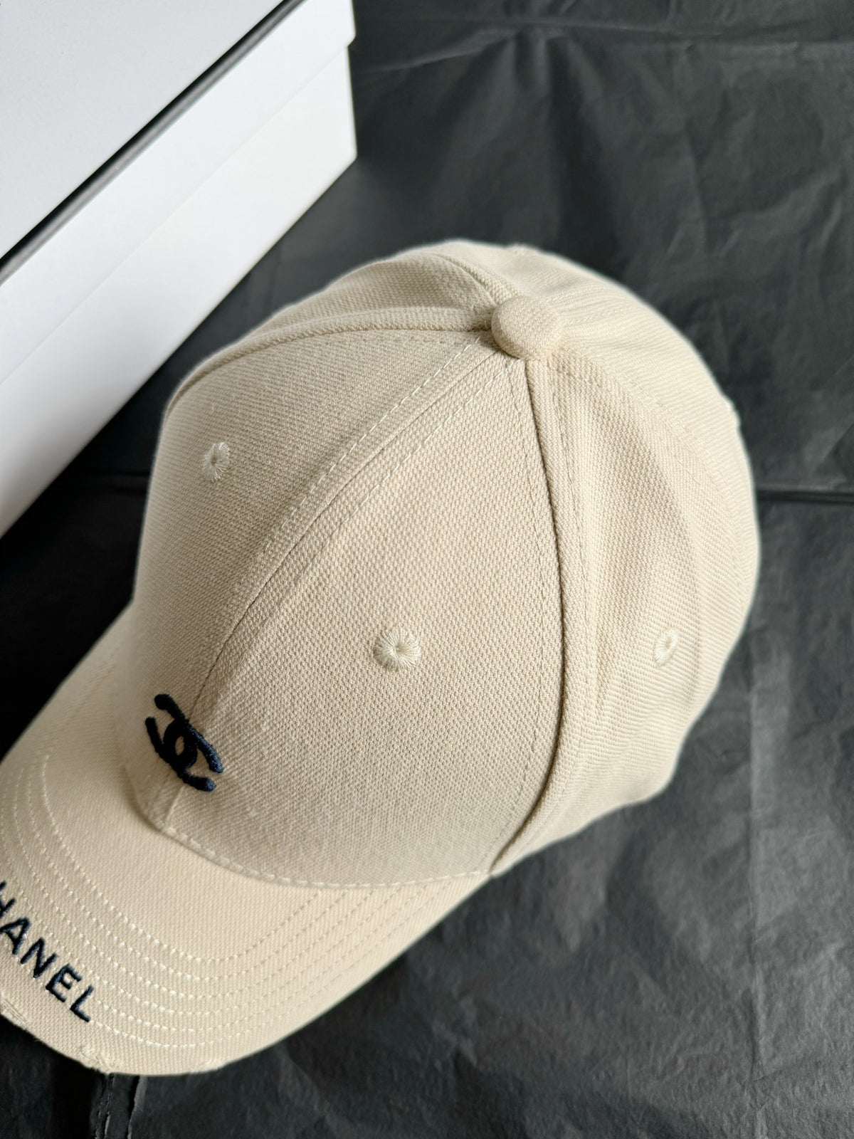 Chanel Women's Beige Embroidered Letter Logo Baseball Cap Fashion Duck Tongue Cap Hat #72418