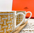 Mosaique au 24 Gold Coffee Cup & Saucer Set