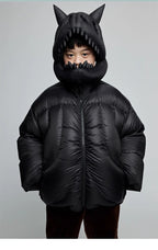 Kid's Autumn And Winter Solid Color Long Sleeve Stereoscopic Dinosaur Shaped Hat Puffer Down Jacket #31325