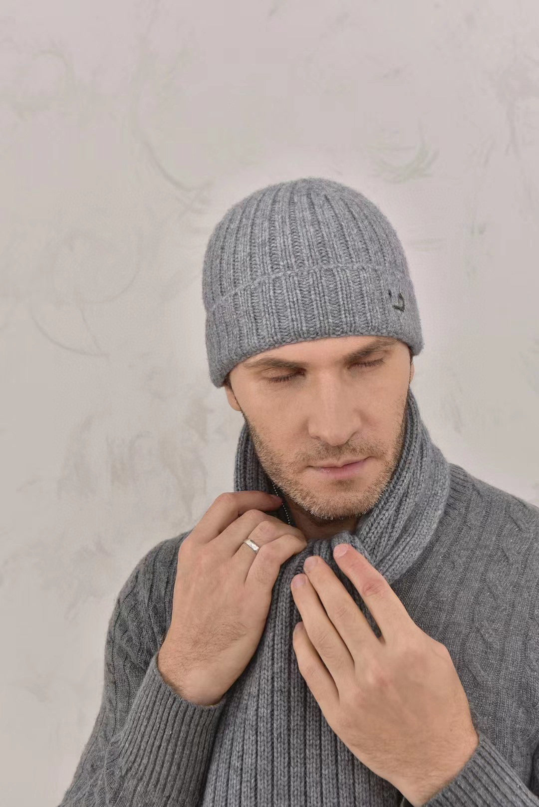 Loro Piana Cashmere Knit Hat Scarf Set #6664