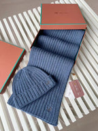 Loro Piana Cashmere Knit Hat Scarf Set #6664