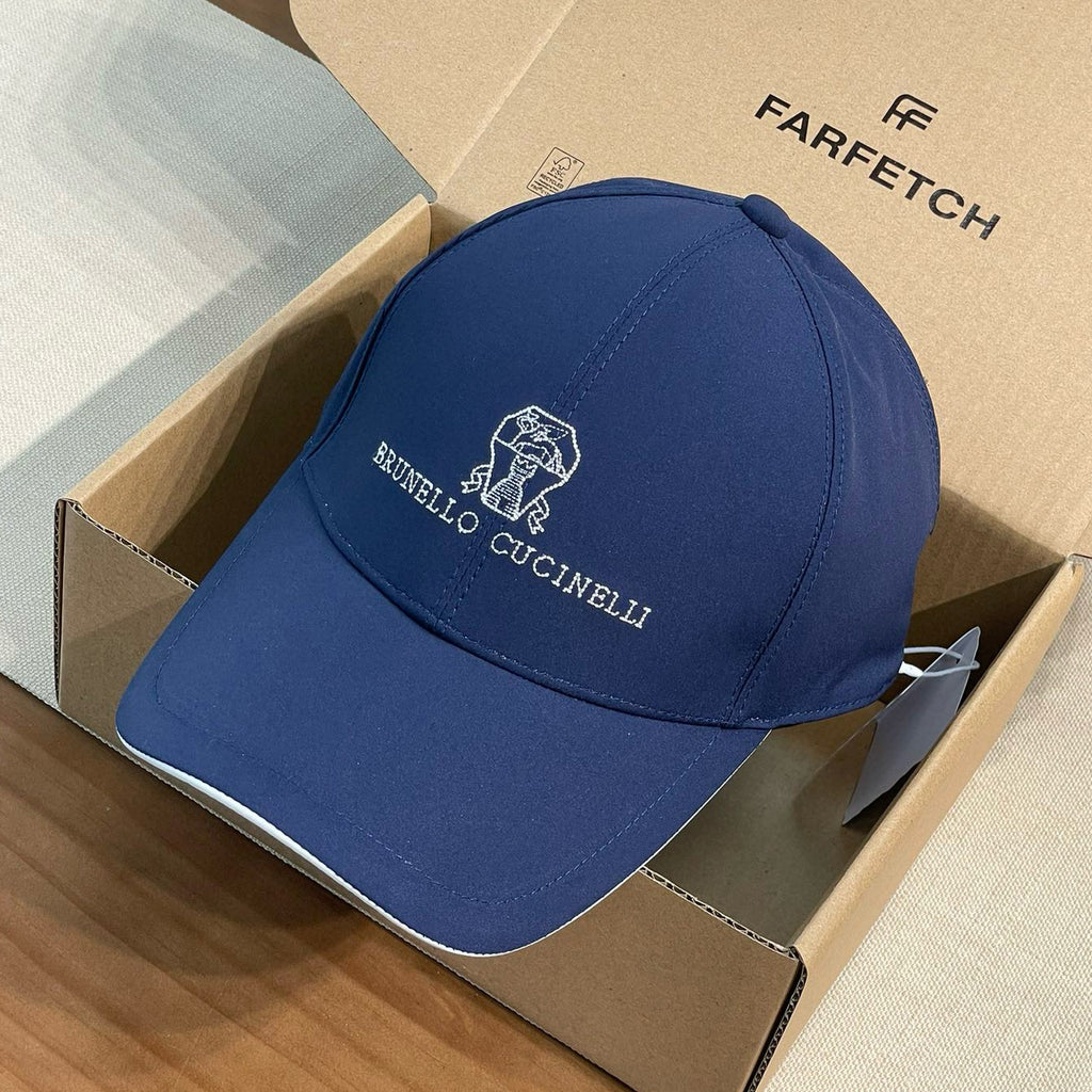 Brunello Cucinelli Men's Embroidered Logo Solid Colour Cotton Baseball Cap Hat (contact Customer Service For Colour Selection) #76787