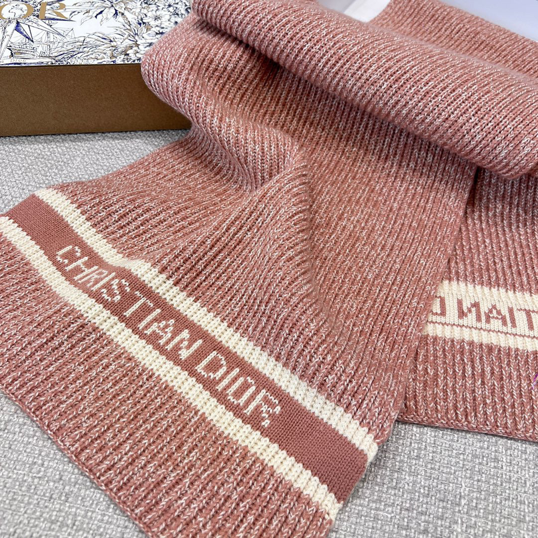 Dior WHITE Knitted Hat Scarf Two-Piece Set #21981