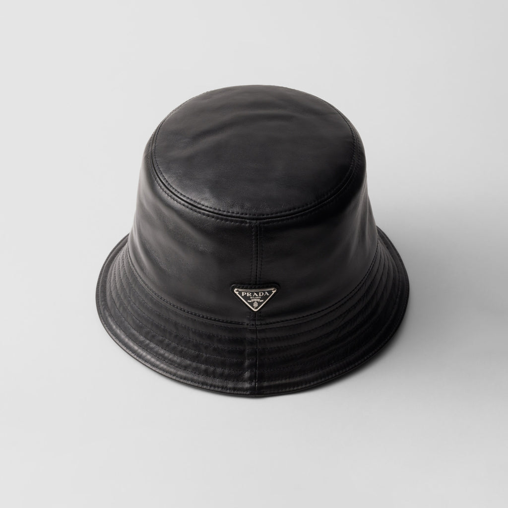 Prada Unisex Spring/Fall Fashion Casual Solid Color Fisherman's Hat with Logo Sheepskin Hat Accessories #78471