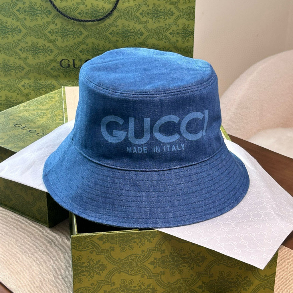 Gucci Women's Solid Color Monogrammed Cowboy Fisherman's Hat Cap #76444