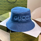 Gucci Women's Solid Color Monogrammed Cowboy Fisherman's Hat Cap #76444