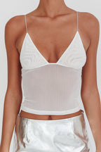 Flutter Backless Butterfly Top White