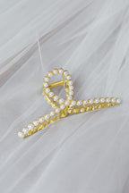 Hannah Pearl Twist Hair Claw Gold