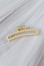Ellie Pearl Square Claw Gold