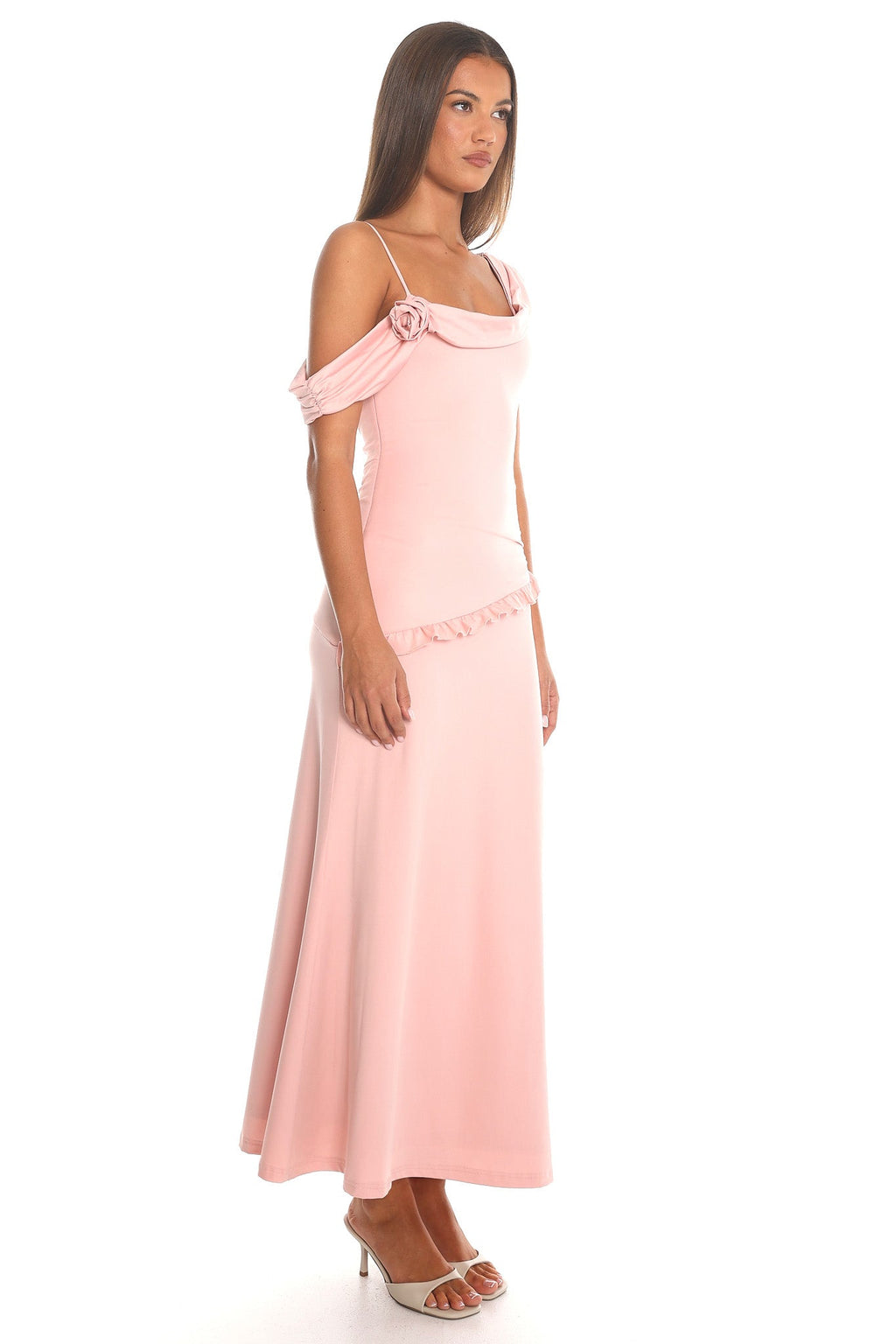 New Romantics One-Shoulder Maxi Dress Blush