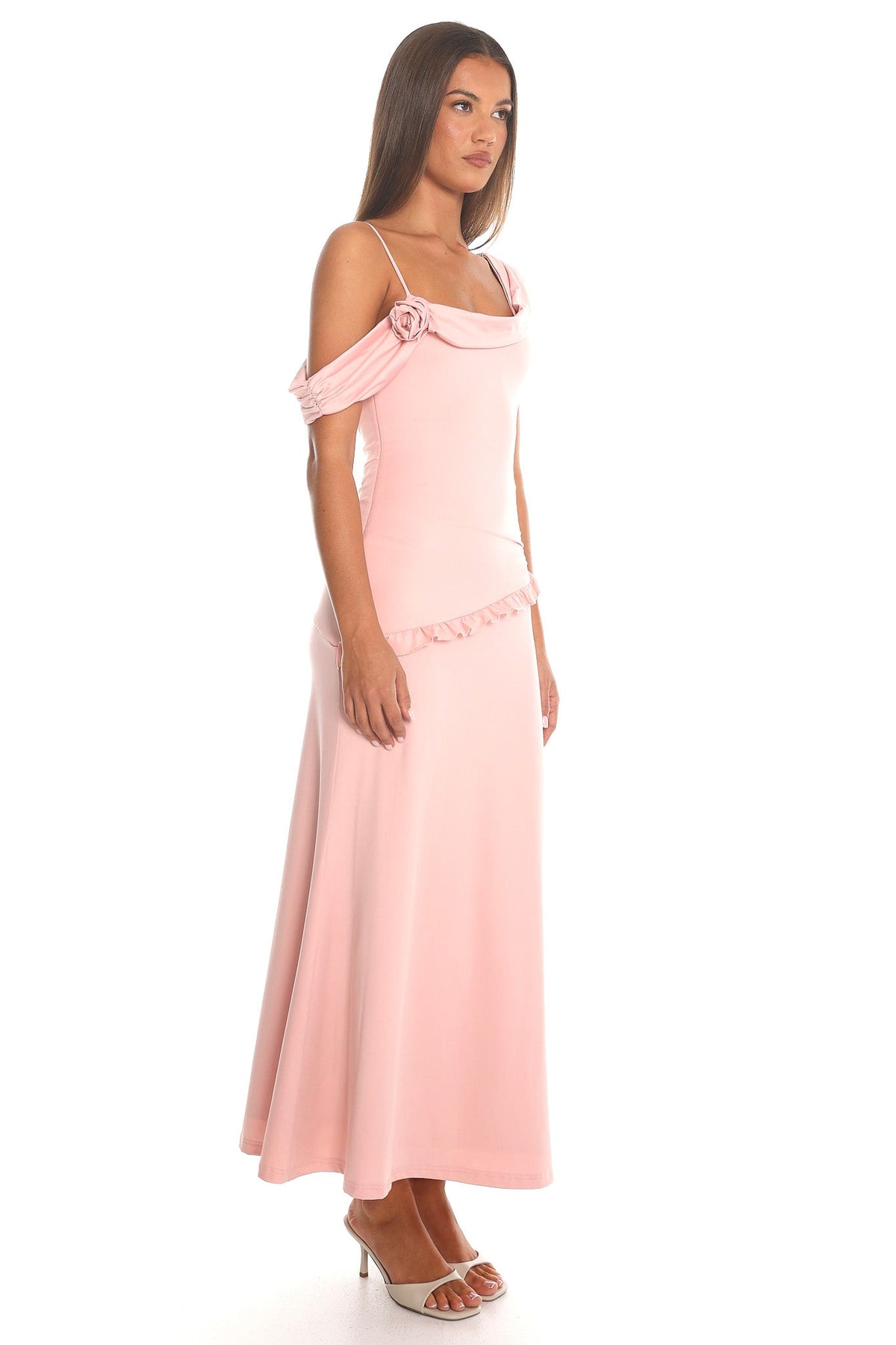 New Romantics One-Shoulder Maxi Dress Blush