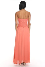 Adana Lace Maxi Dress Coral