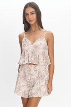 Terra Box Pleat Top Red Floral