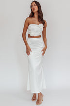 Like A Dove Rosette Corset Top Oyster