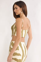 Blythe V-Hem Cami Top Zebra Khaki