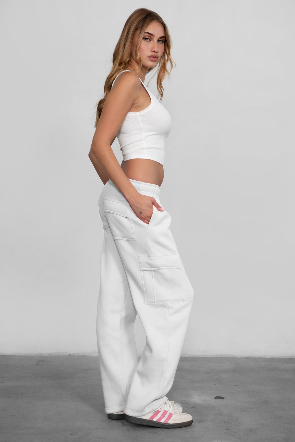 Hana Plush Fleece Cargo Pants