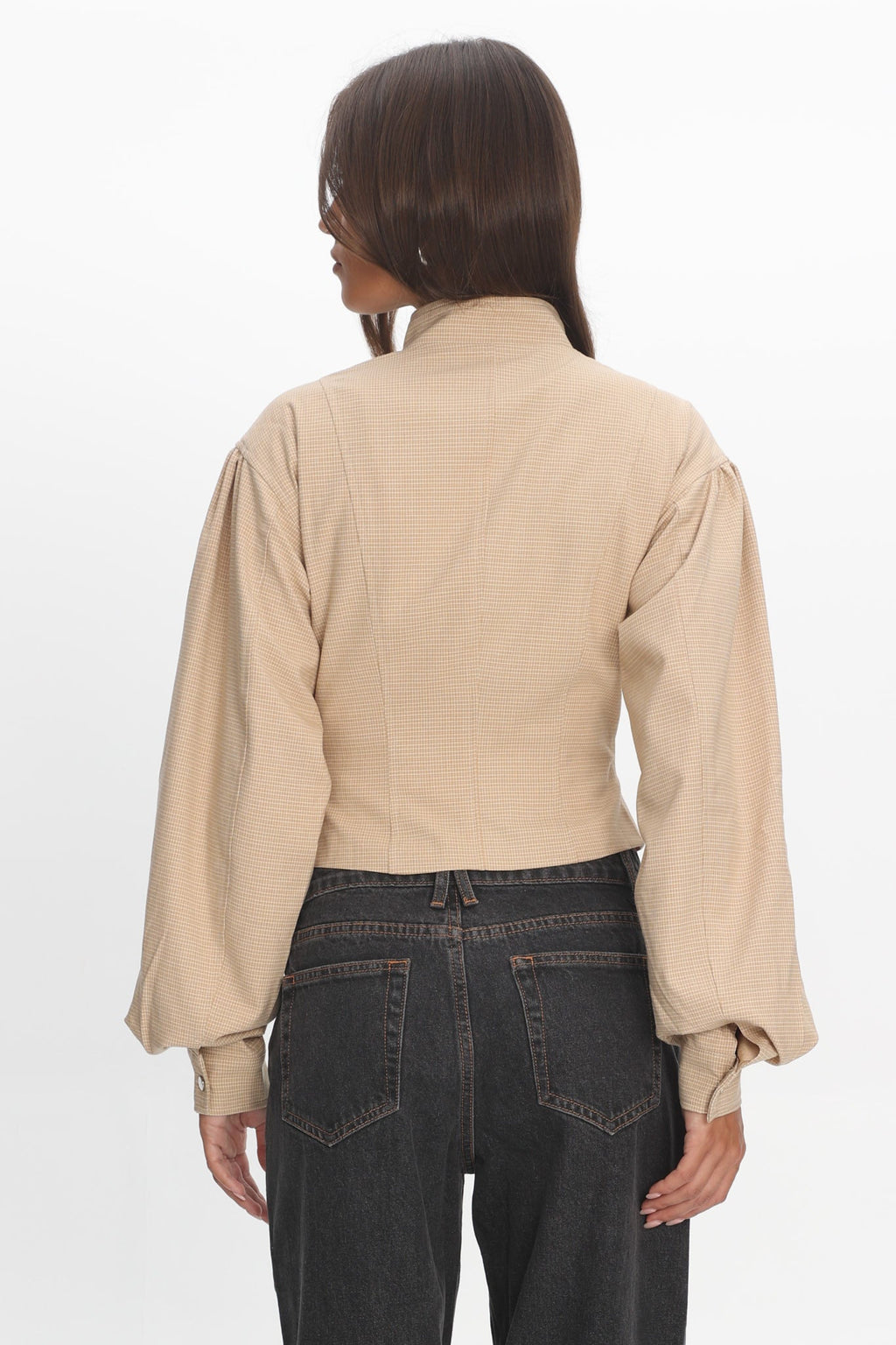 LIONESS Eclipse Jacket Beige Plaid