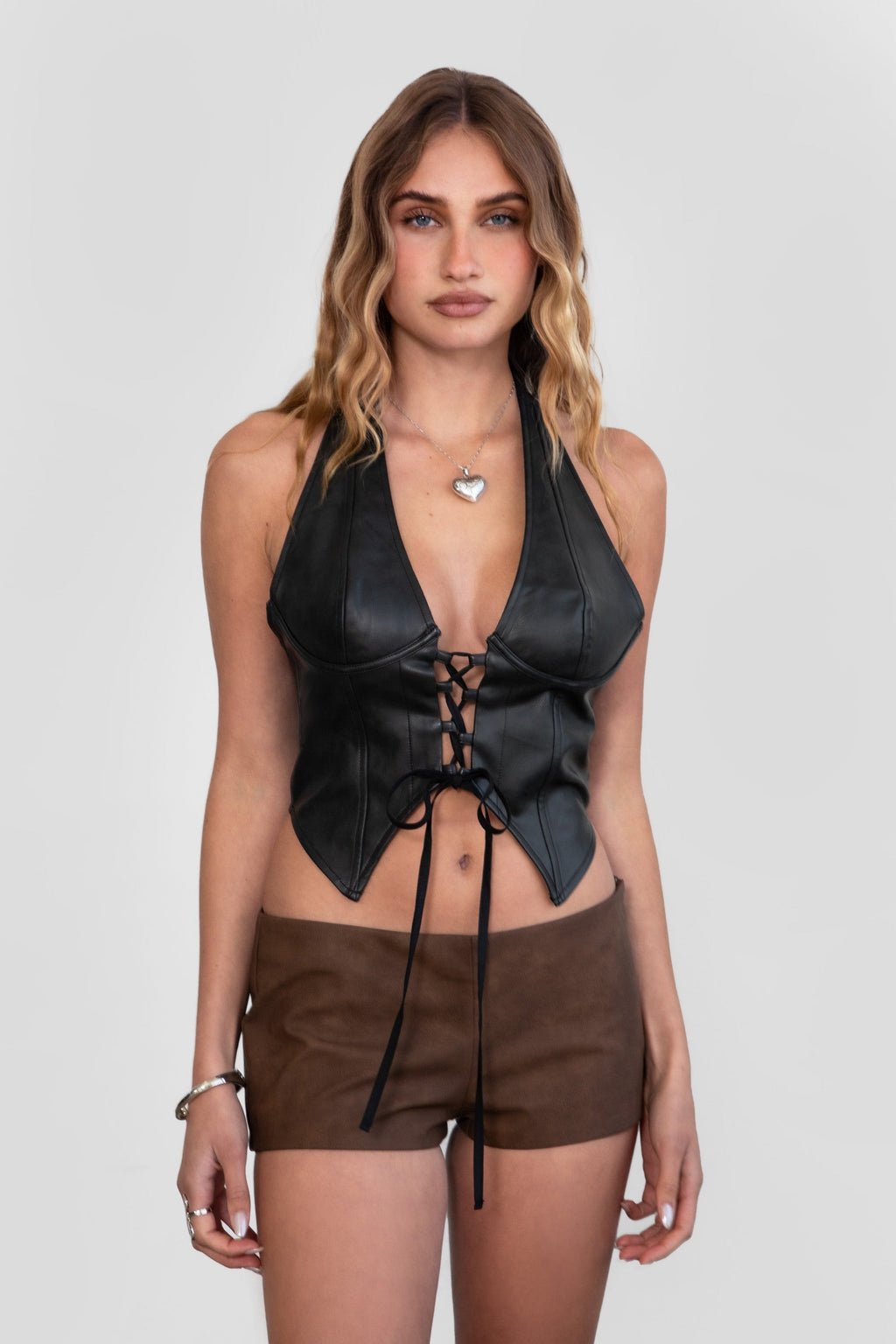 Leiah Vegan Leather Micro Shorts
